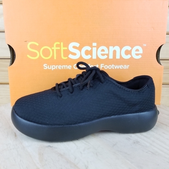Soft Science 6M Light Walker Black Lace-up Lightweight Casual Comfort Shoes - Picture 9 of 13